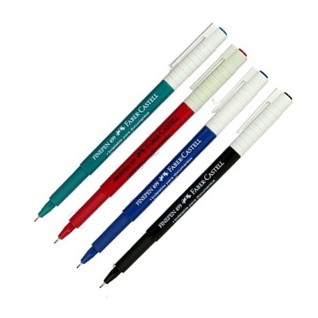 PLUMÓN CASQUILLO METÁLICO INDELEBLE FINEPEN 499 PUNTA FINA ANCHO 0.1 mm. a 0.9 mm FABER-CASTELL